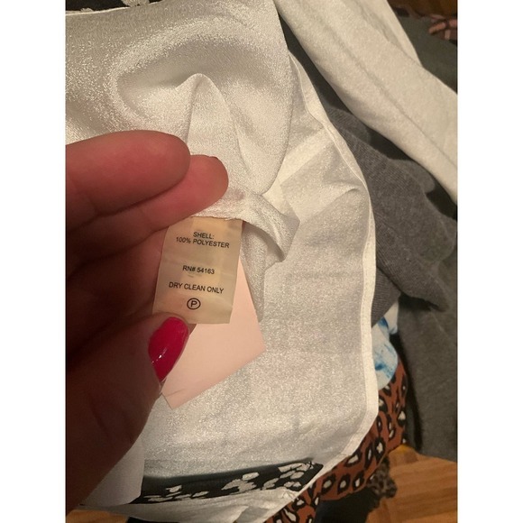 Ivanka Trump Button-Up Shirt Women L Beige/Black Long Sleeve Collared Polyester - Picture 3 of 5